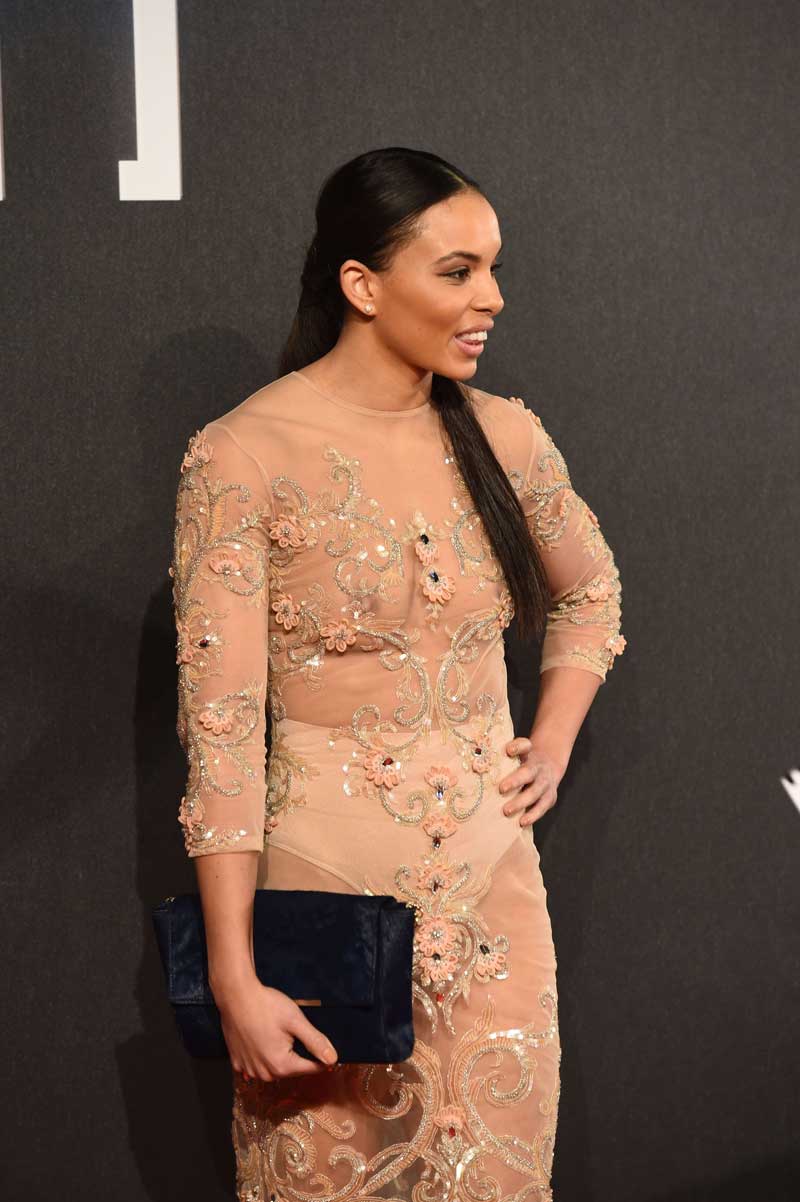 Lousie Hazel Braless in Sheer Nude Dress