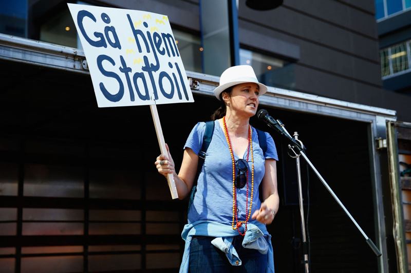 Lucy Lawless Hard Nips on a Protest