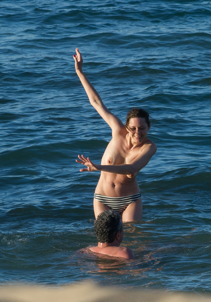 Marion Cotillard Topless in the Ocean