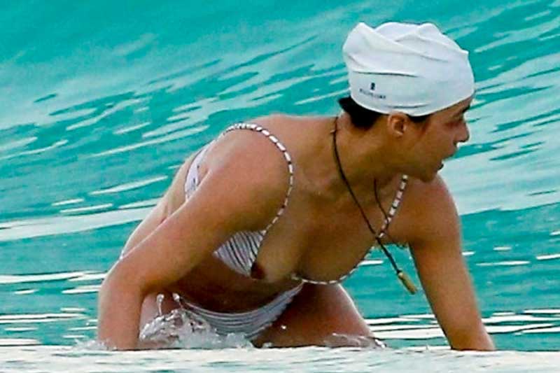 Michelle Rodriguez Nip Slip in the Ocean
