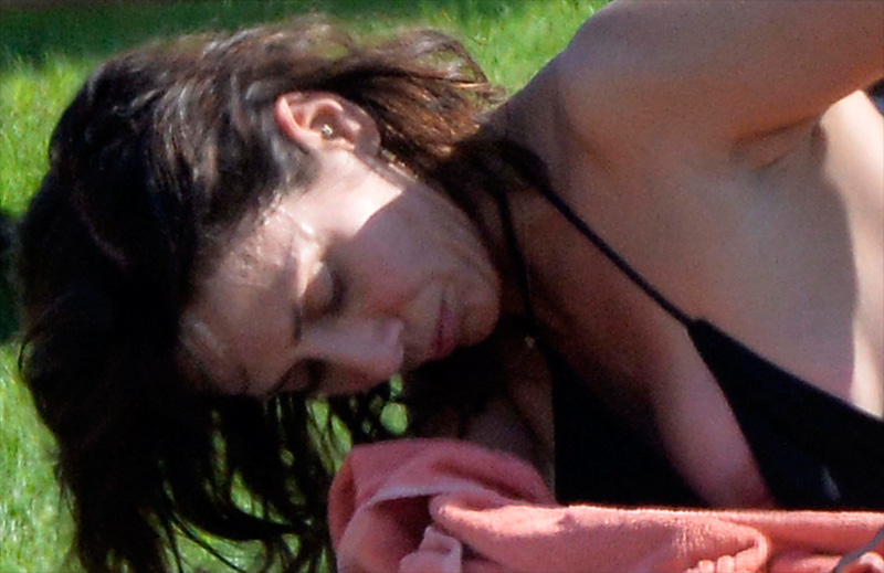 Natalie Imbruglia Nip Slip While Sunbathing