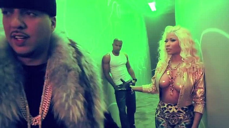Nicki Minaj Let’s Her Boobs Out in New Music Video Stills