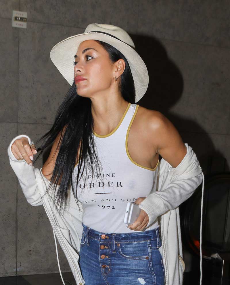 Nicole Scherzinger Nipples in See Through Tight Top