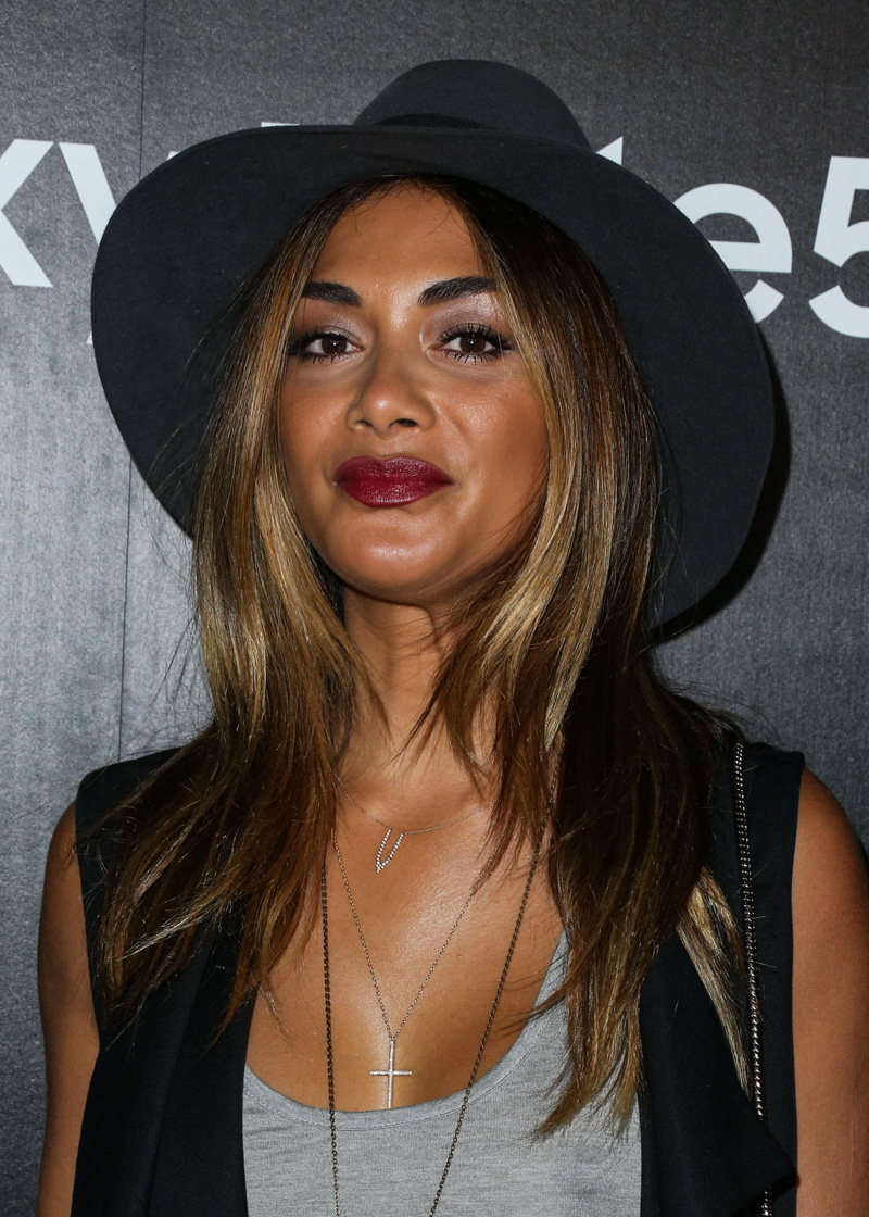 Nicole Scherzinger Braless in See Through Tank Top