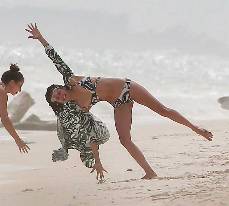 Nina Dobrev Areola Slip on the Beach