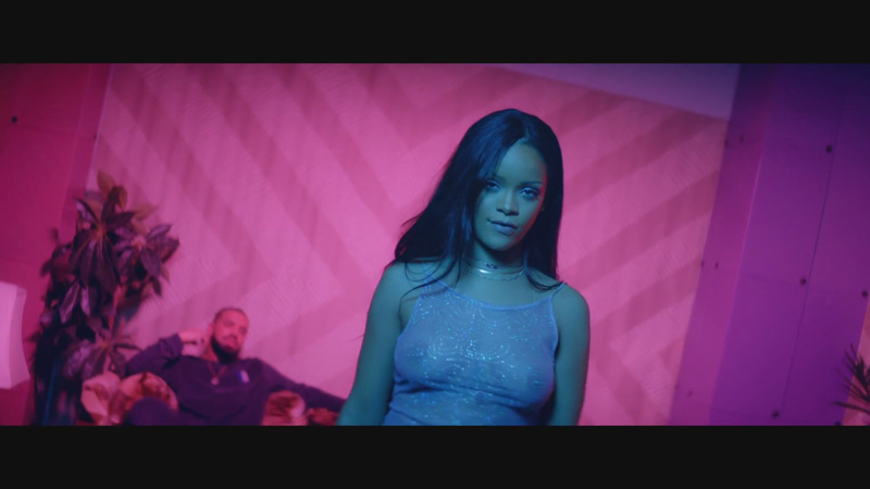 Rihanna Braless in See Through Top Video Caps
