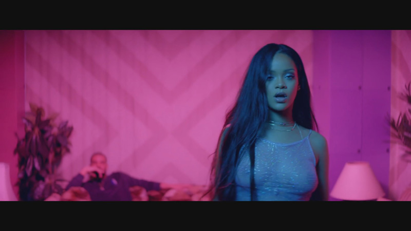 Rihanna Braless in See Through Top Video Caps