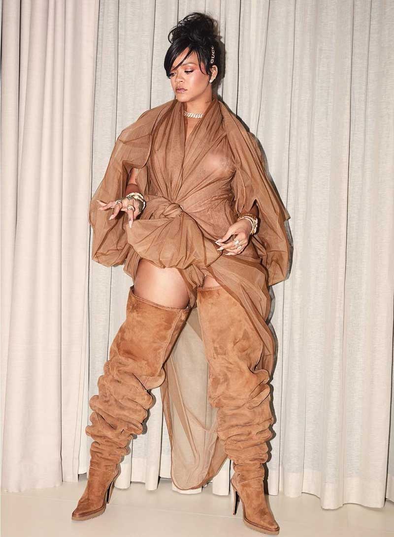 Rihanna Pasties in See Through Outfit