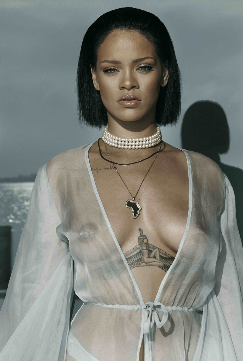 Rihanna Topless + Nipple Rings on ‘Needed Me’ Music Video