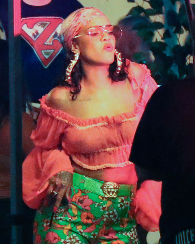 Rihanna Braless in See Through Top BTS of a Music Video