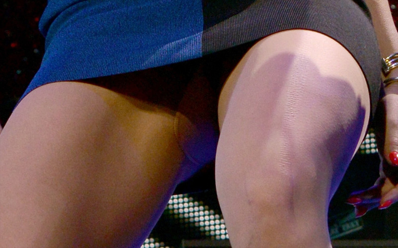 Rita Ora Pantyhose Upskirt on Stage with Iggy