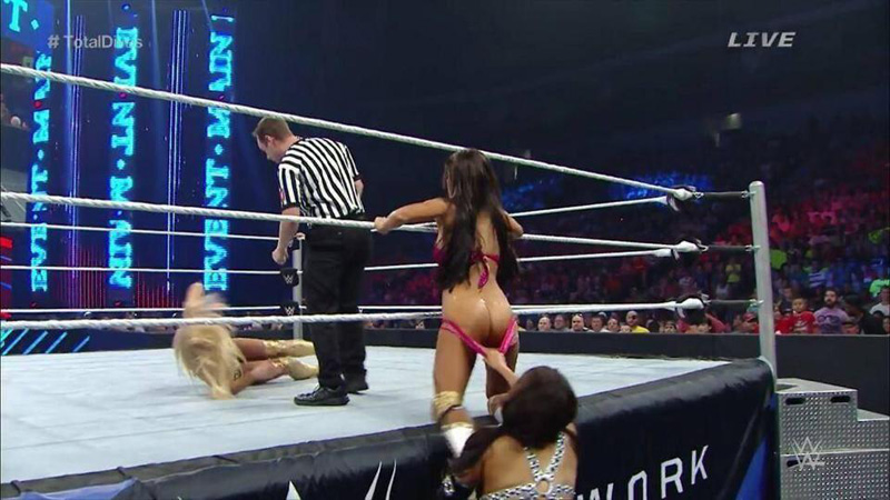 WWE Diva Rosa Mendes Flashes Her Ass