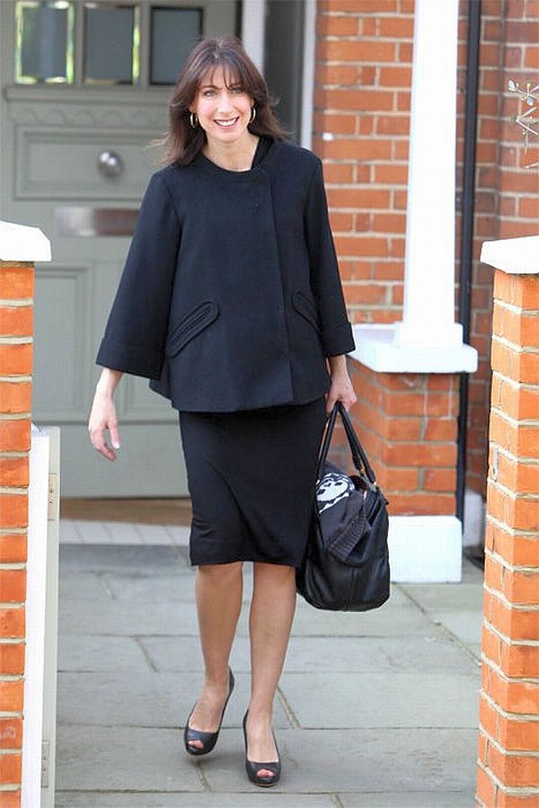 Mrs. UK Prime Minister Samantha Cameron Thong In See Through Dress
