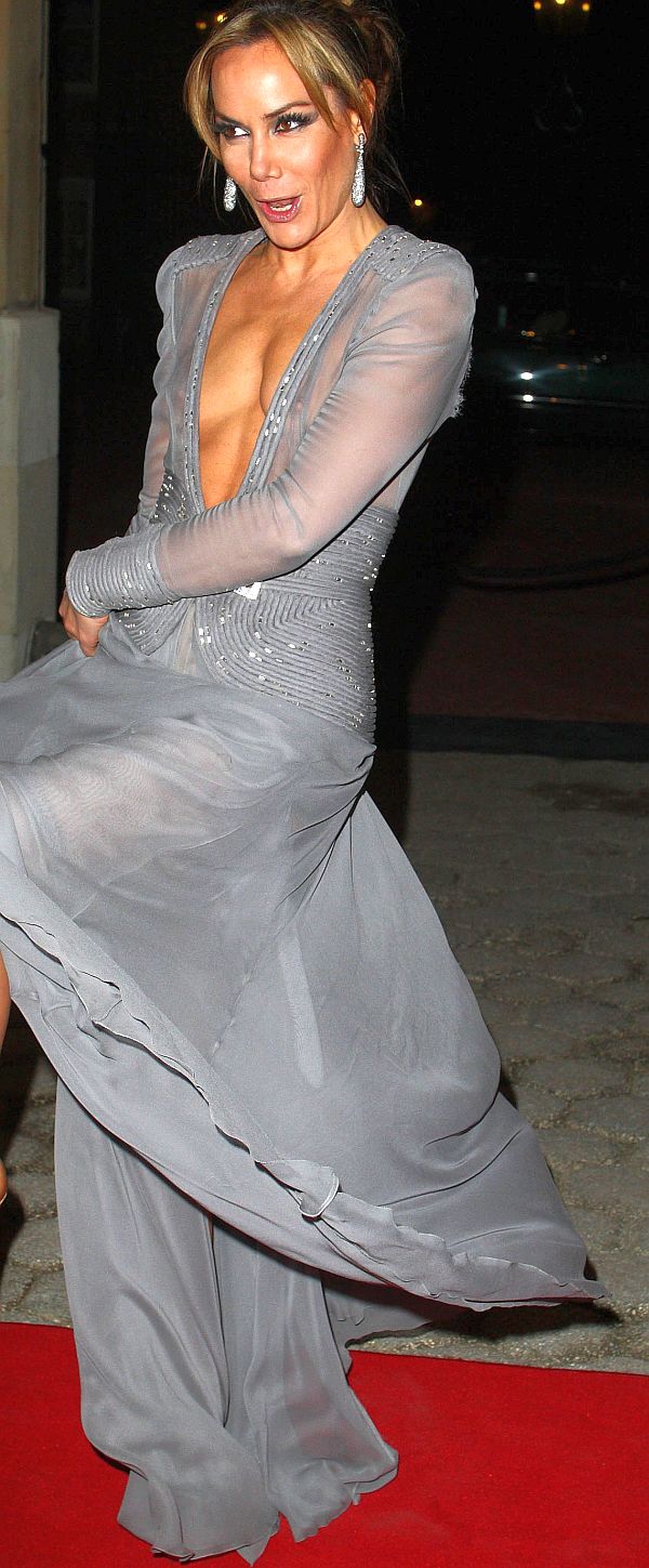 Tara Palmer-Tomkinson See through Dress And Nipples Shots