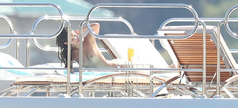 Sara Sampaio Caught Topless Sunbathing