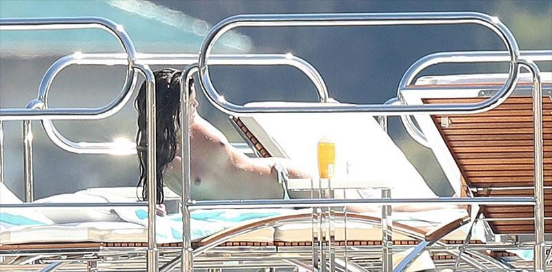 Sara Sampaio Caught Topless Sunbathing