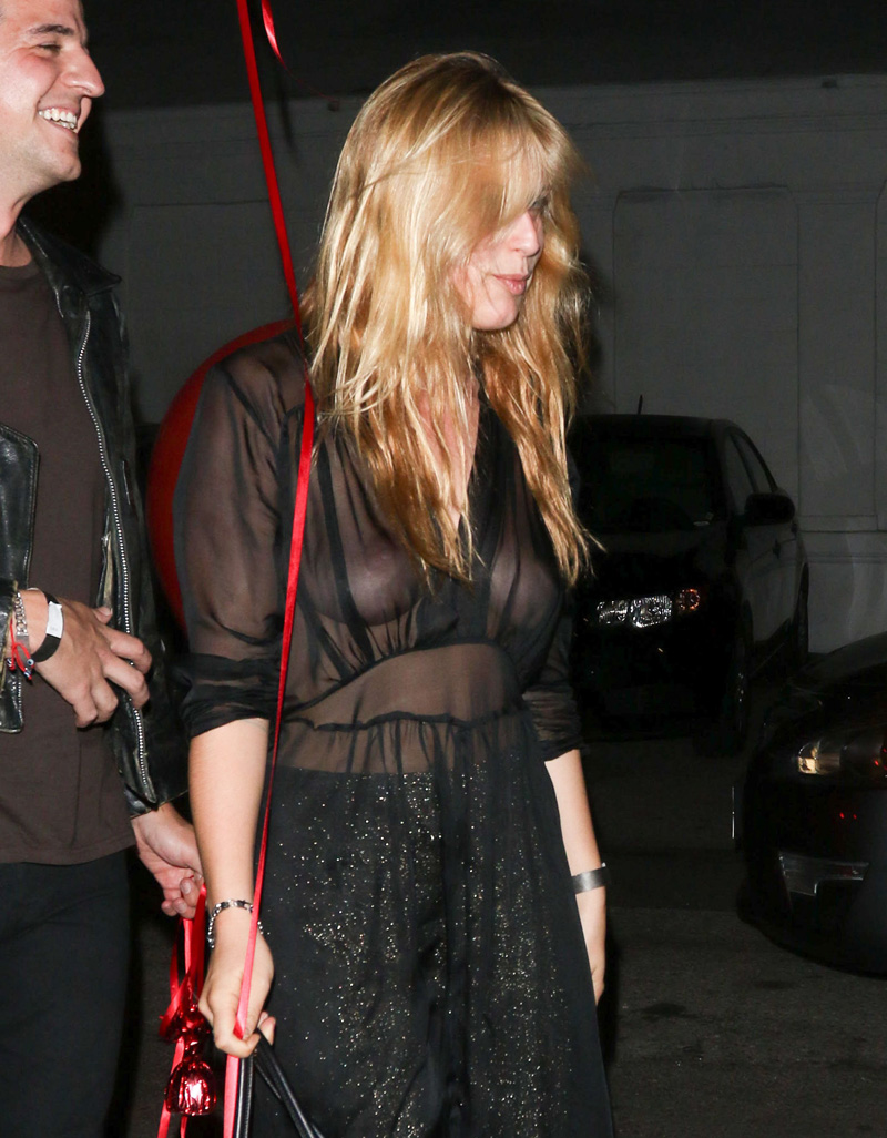 Scout Willis Braless in Black Lace Blouse