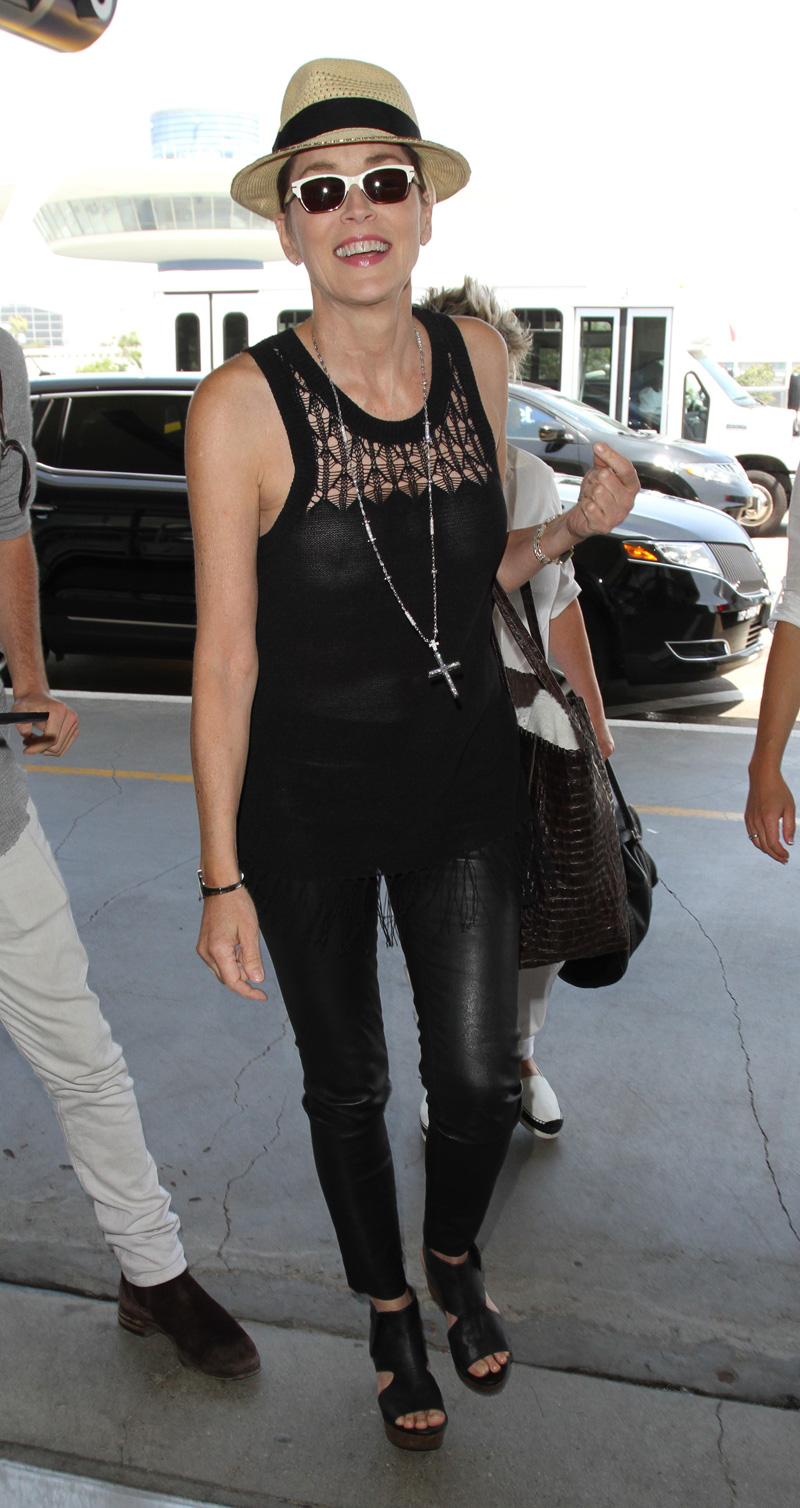 Sharon Stone in Totally See Through Vest