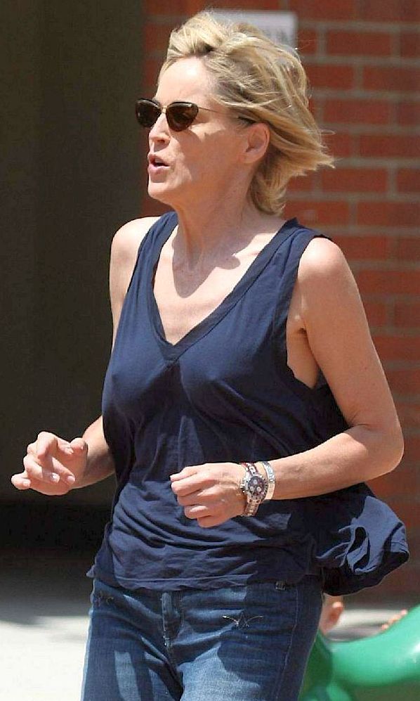 Sharon Stone Comfortable No Bra