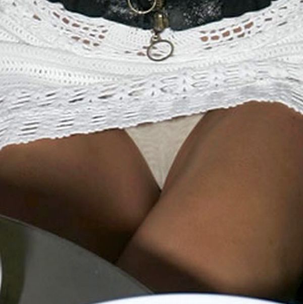 Shauna Sand White Panty Upskirt