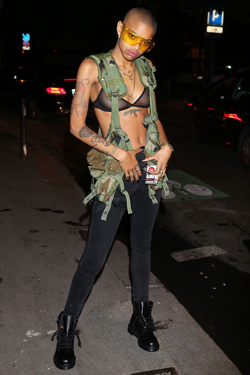 Slick Woods Nipples in See Through Black Bra