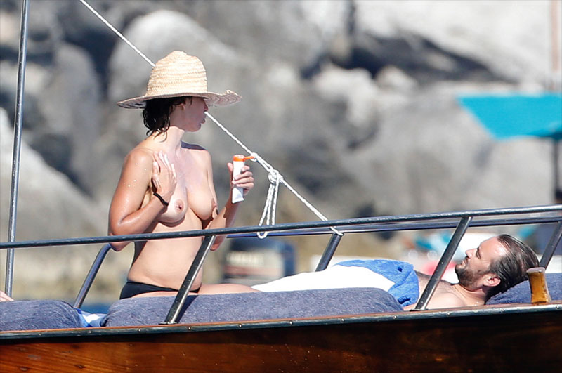 Sophie Marceau Caught Topless Sunbathing