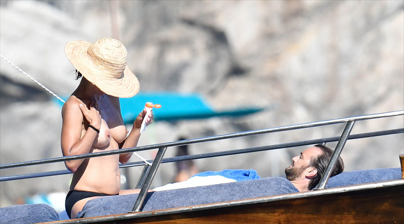 Sophie Marceau Caught Topless Sunbathing