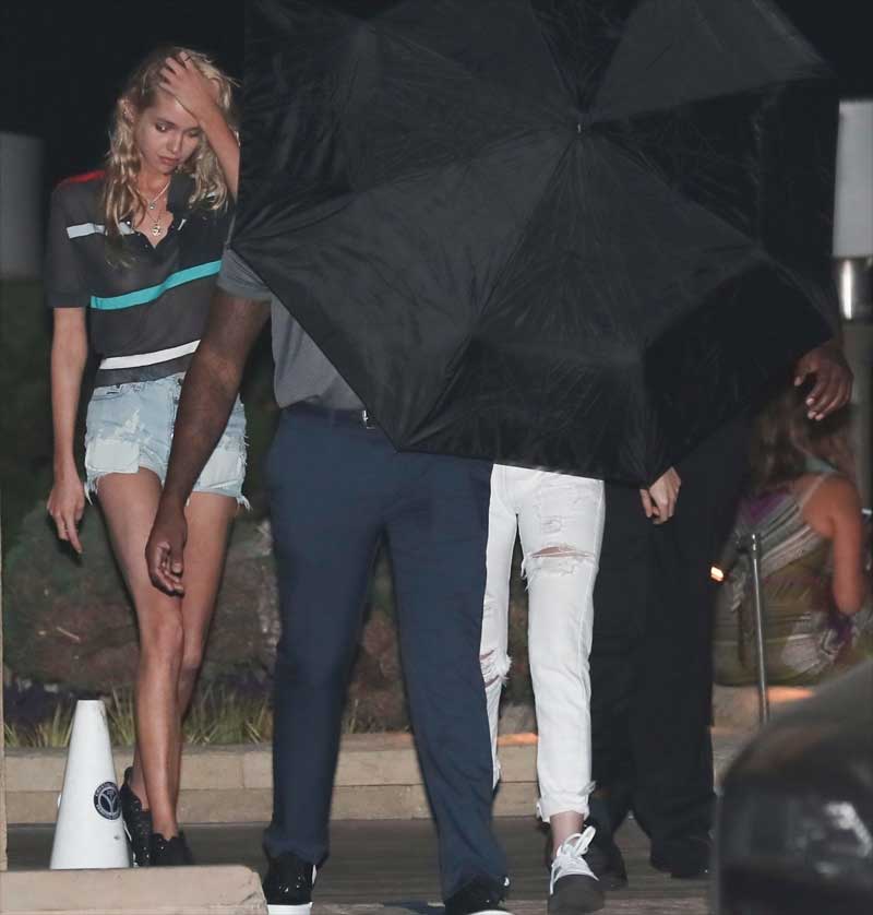 Stella Maxwell Nipples in a Sheer Shirt on Night Out