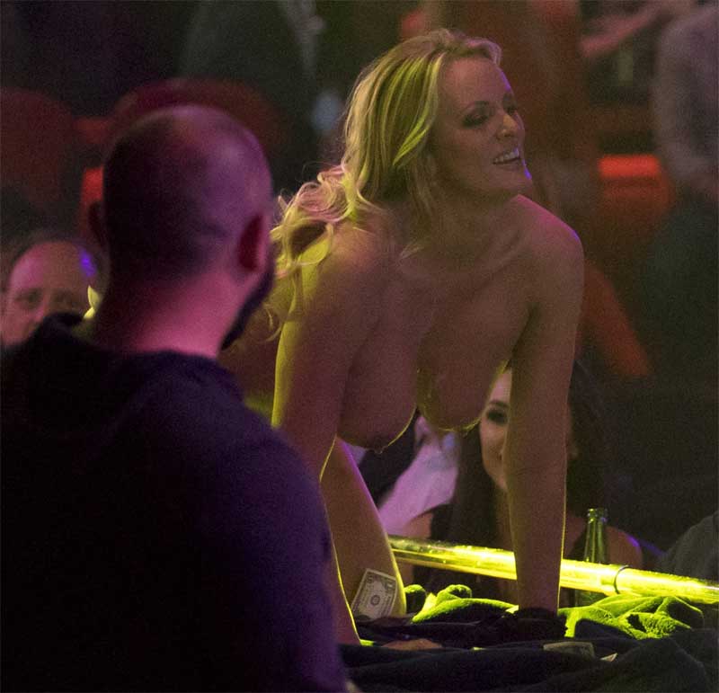 Stormy Daniels Naked and Stripping on Stage