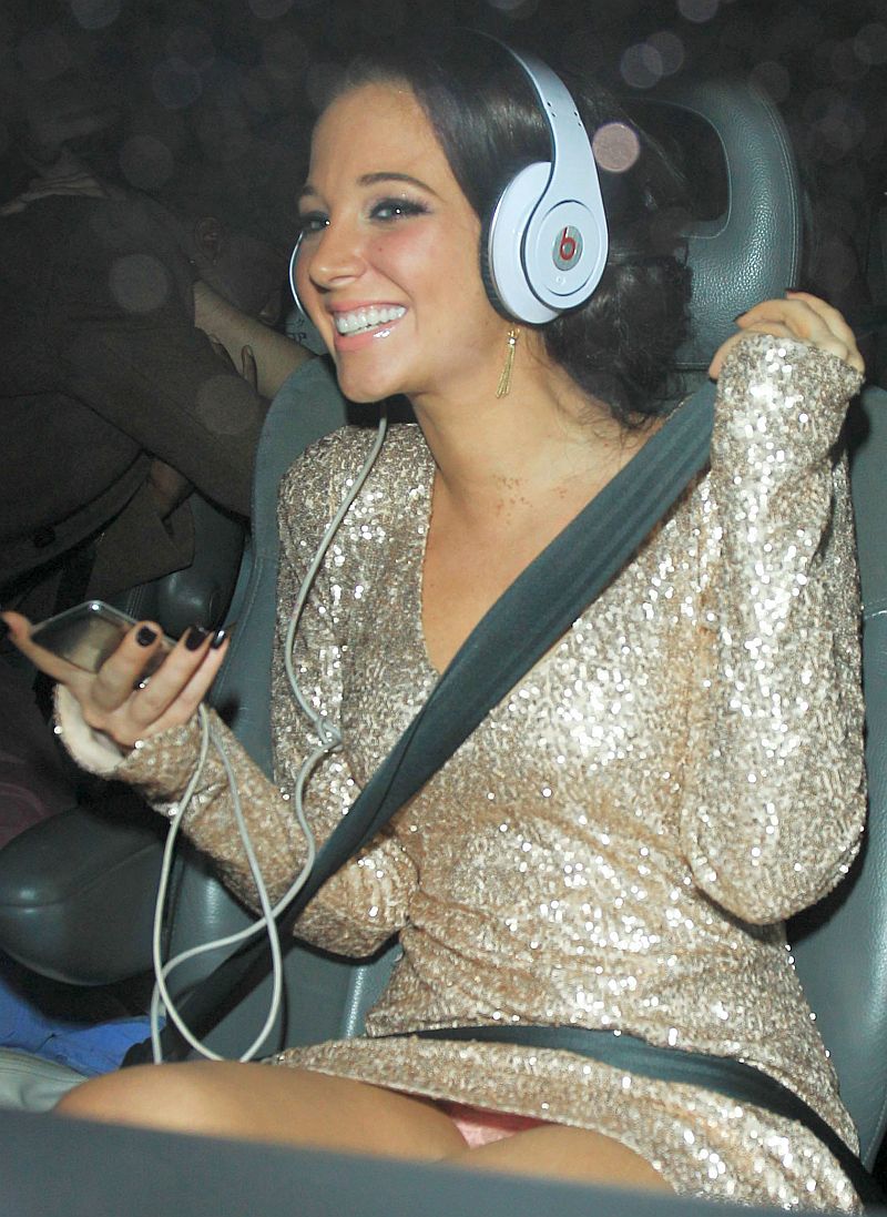 UK X Factor Judge Tulisa Contostavlos Showing Pink Panty