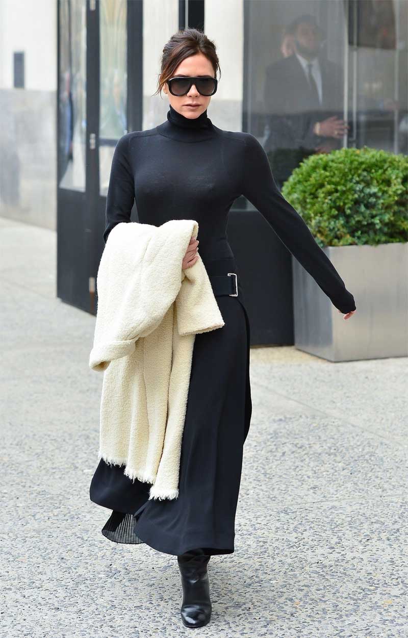 Victoria Beckham Nipple Pokies in Tight Black Top