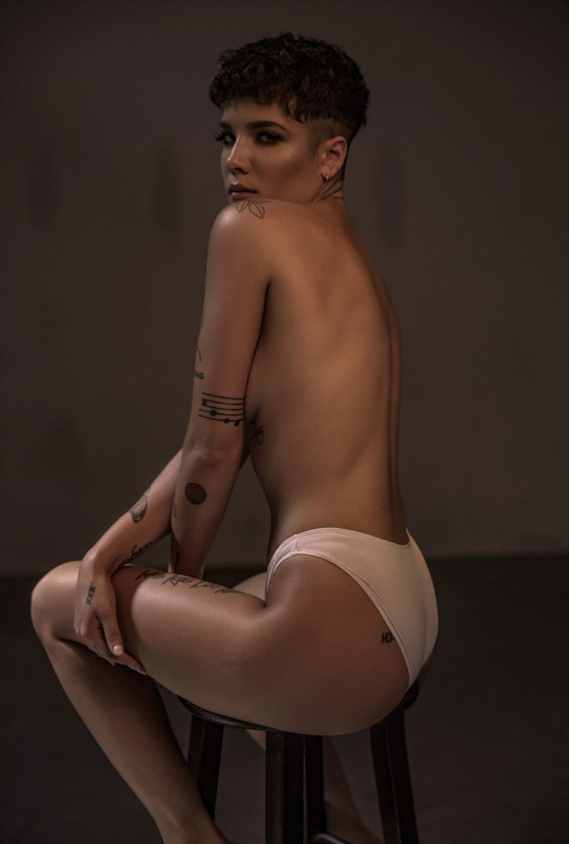 Halsey Poses for TMRW Magazine in a Wet Tee