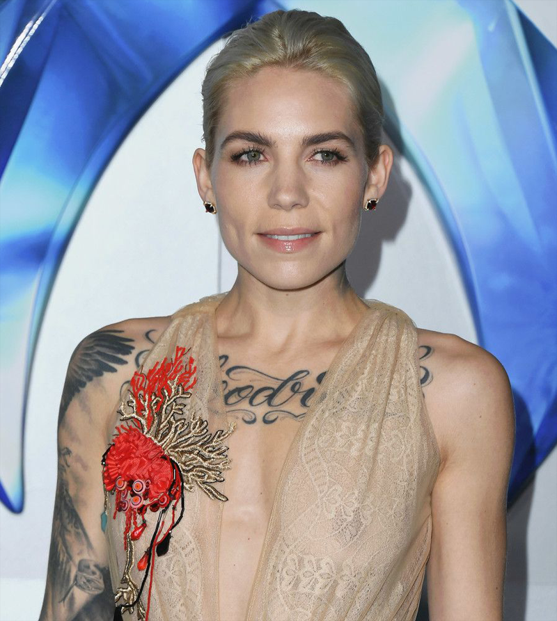 Skylar Grey Boobs in Sheer Dress on the Red Carpet