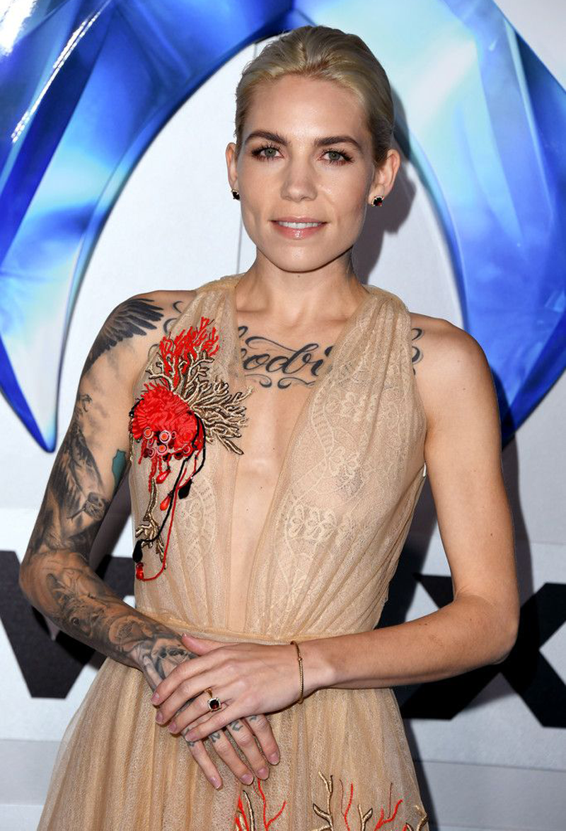 Skylar Grey Boobs in Sheer Dress on the Red Carpet