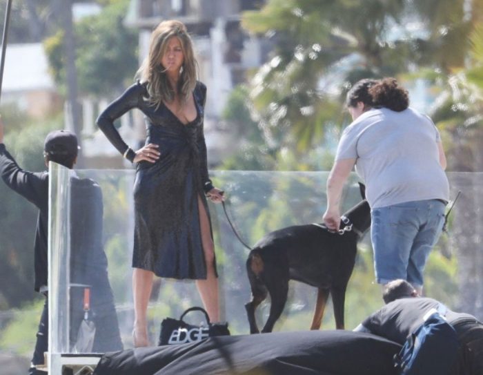 Jennifer Aniston Braless Cleavage on a Photo Shoot