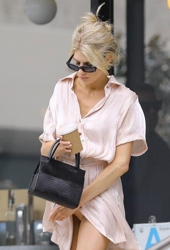 Charlotte McKinney Wind Blown Pantie Upskirt