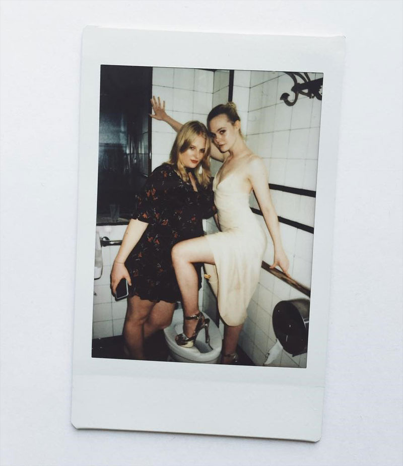 Elle Fanning on a Toilet