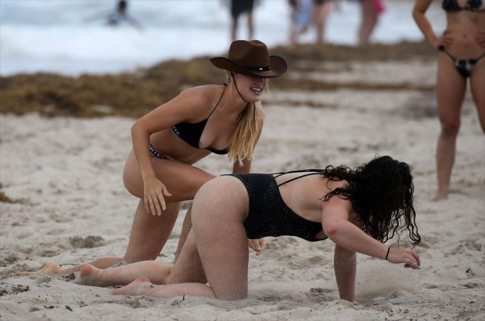 Eugenie Bouchard Nipple Slip at the Beach