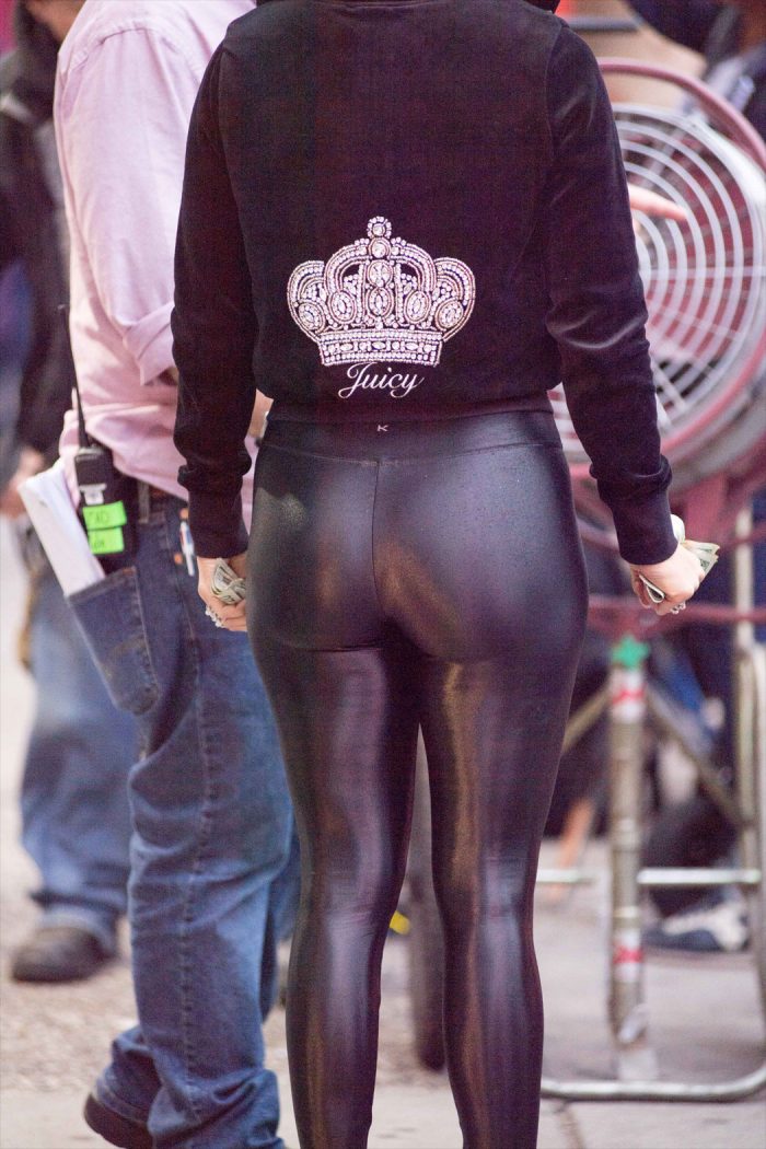 Jennifer Lopez Slutty Outfit on Movie Shoot