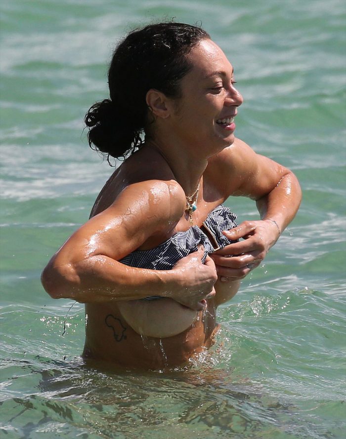 Lilly Becker Loses her Bikini Top in the Ocean… Again.