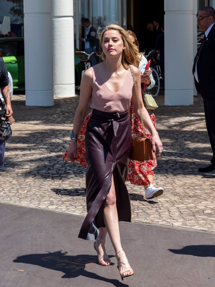 Amber Heard Braless Pokies while in France