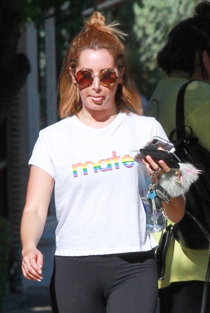Ashely Tisdale Cameltoe in Yoga Pants on the Street