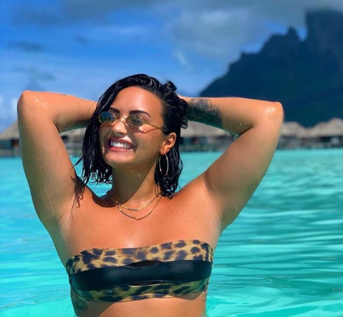 Demi Lovato in Leopard Bikini Round 2