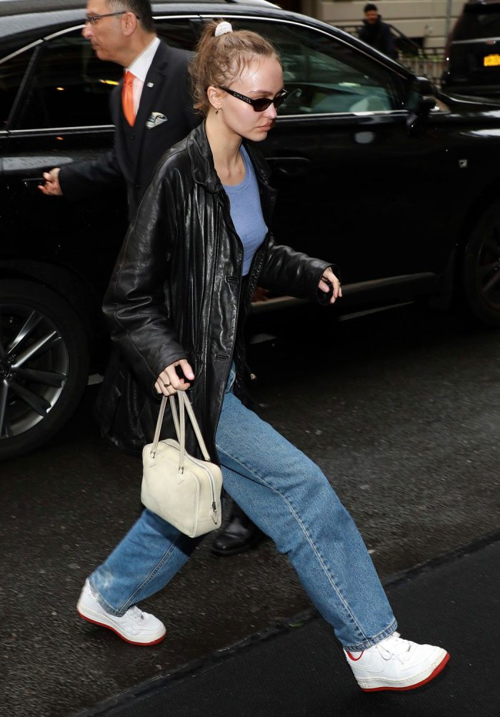 Lily Rose Depp Braless Nipple Pokies in the Morning