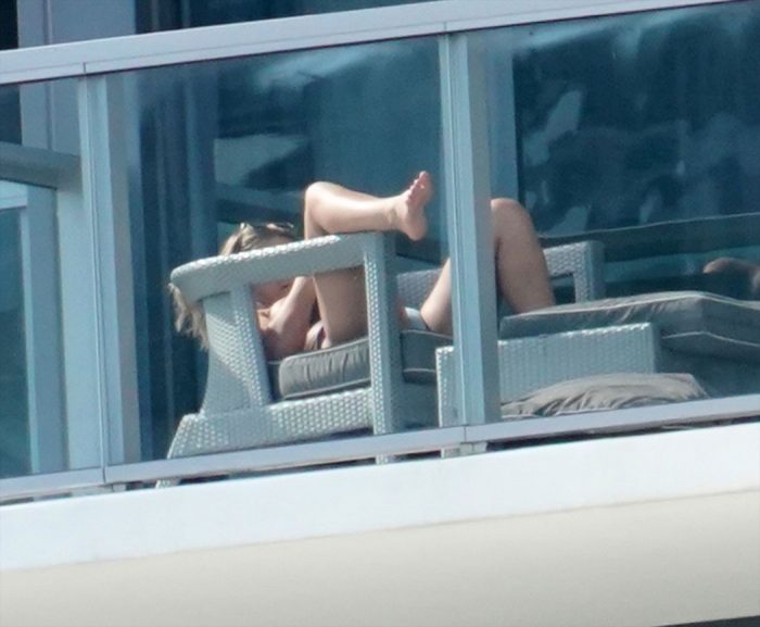 Paige VanZant Papped in her Bra & Panties on a Balcony