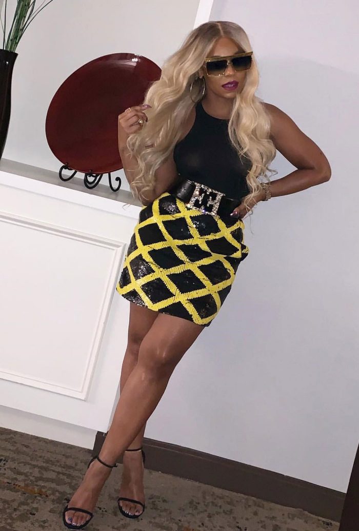 Ashanti in a Black See Through Top