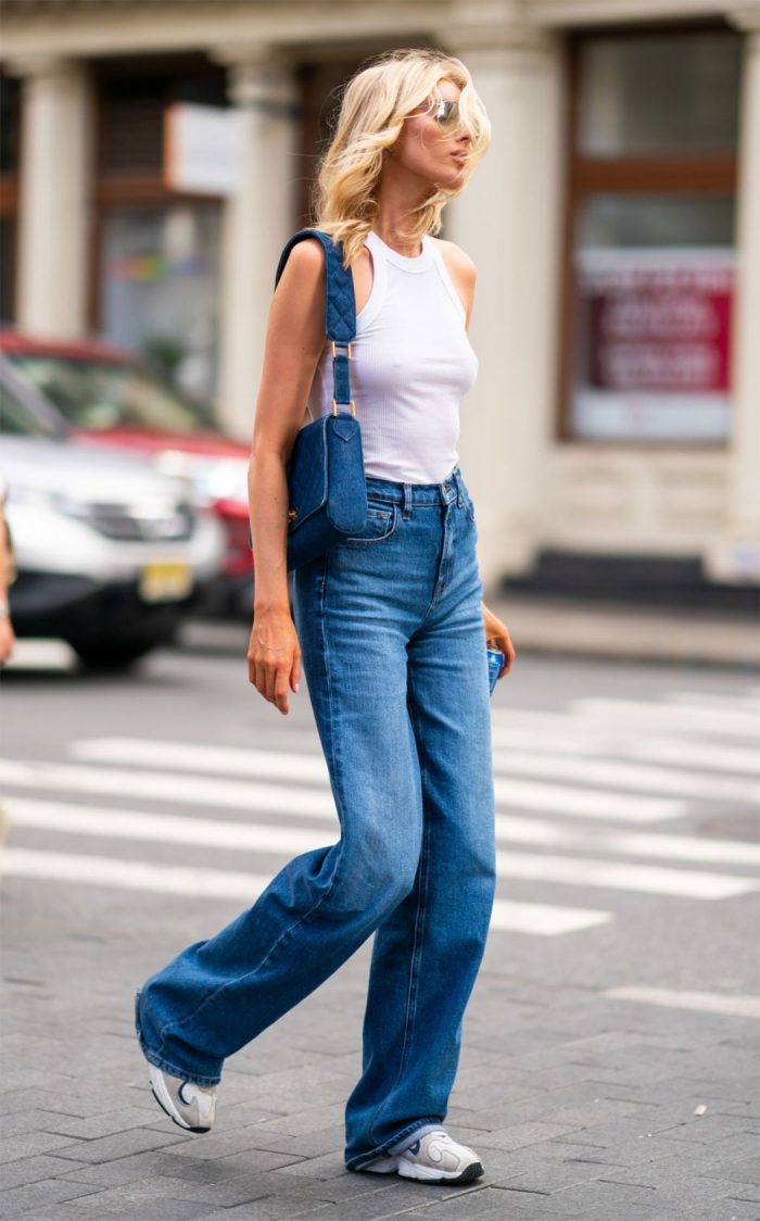 Elsa Hosk Braless Nipple Pokies in NYC