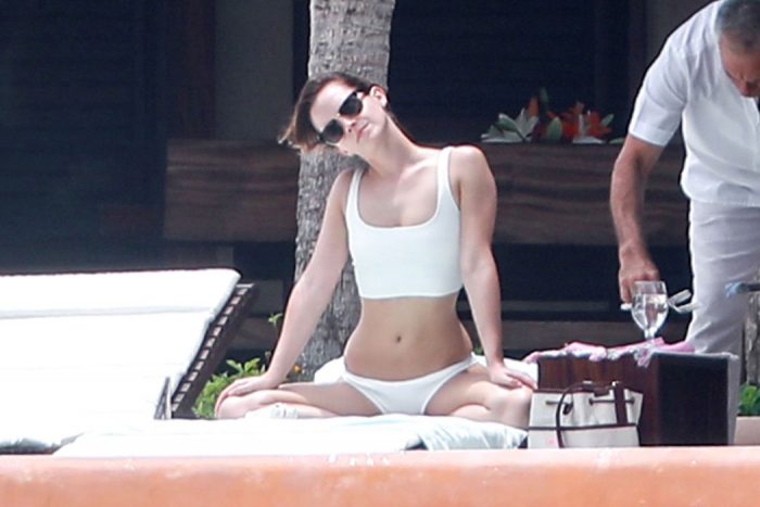 Emma Watson on Holiday in a White Bikini