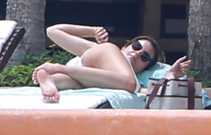 Emma Watson on Holiday in a White Bikini