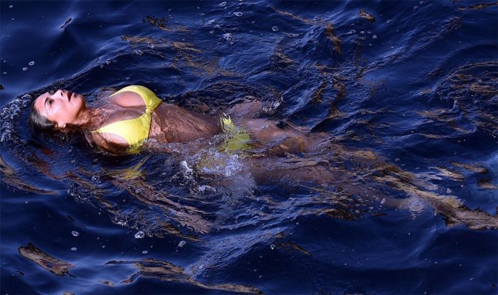 Nicole Scherzinger Vacation in a Yellow Bikini